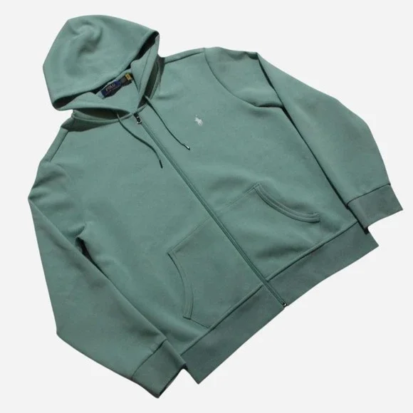 Men Polo Ralph Lauren Essex Green Preppy Designer Skater Zipup Hoodie Sweatshirt - Picture 1 of 7